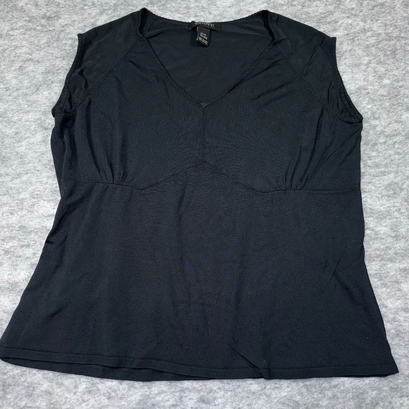 Lane Bryant Womens Sleeveless Top Size 1X/16 Black V-Neck Empire Waist Casual - Picture 2 of 6